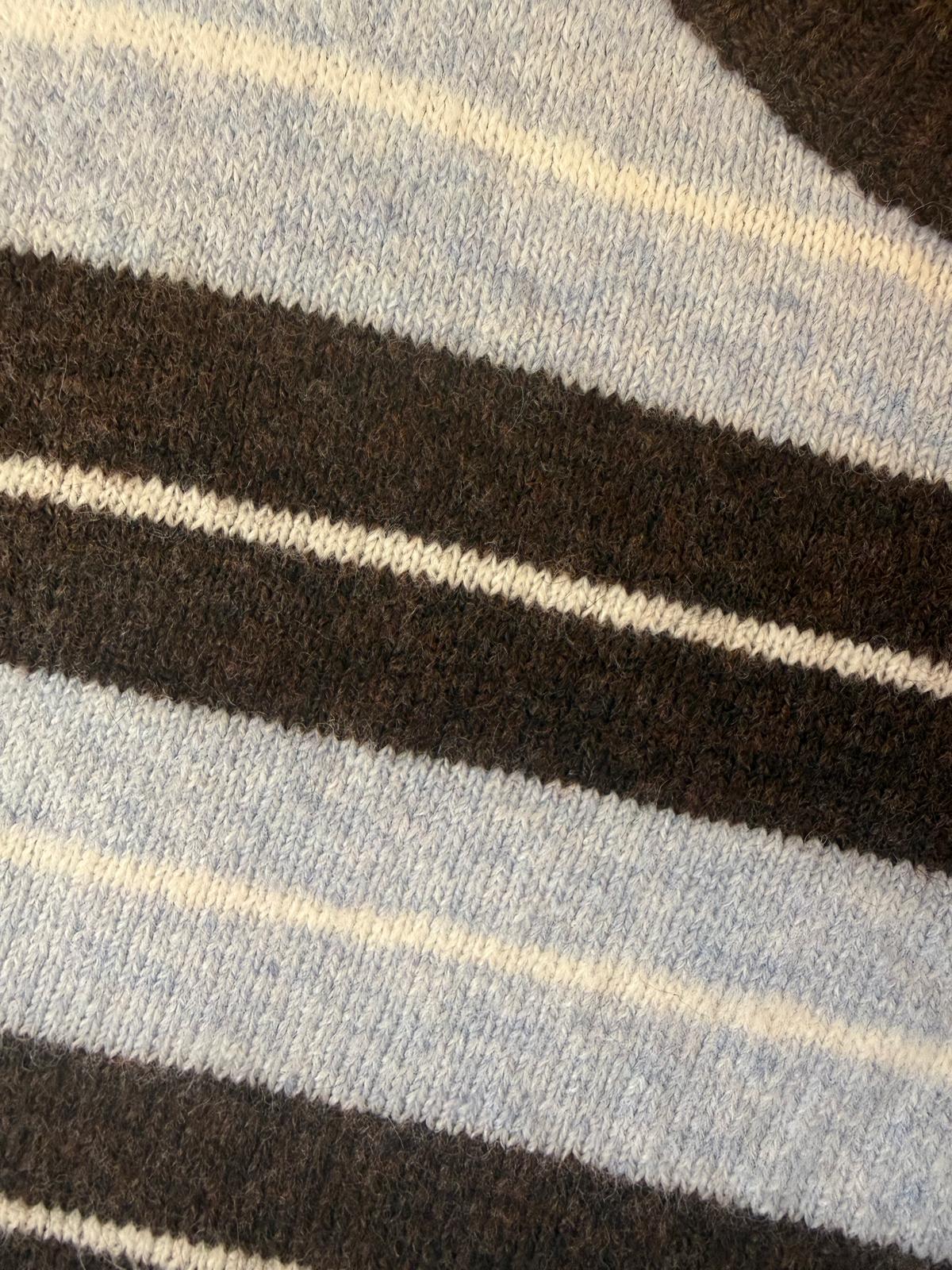 Blue and Coffee Coloured Knit