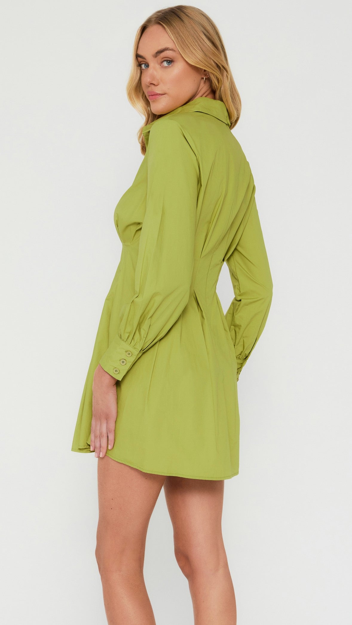 Avocado-green Mini Dress
