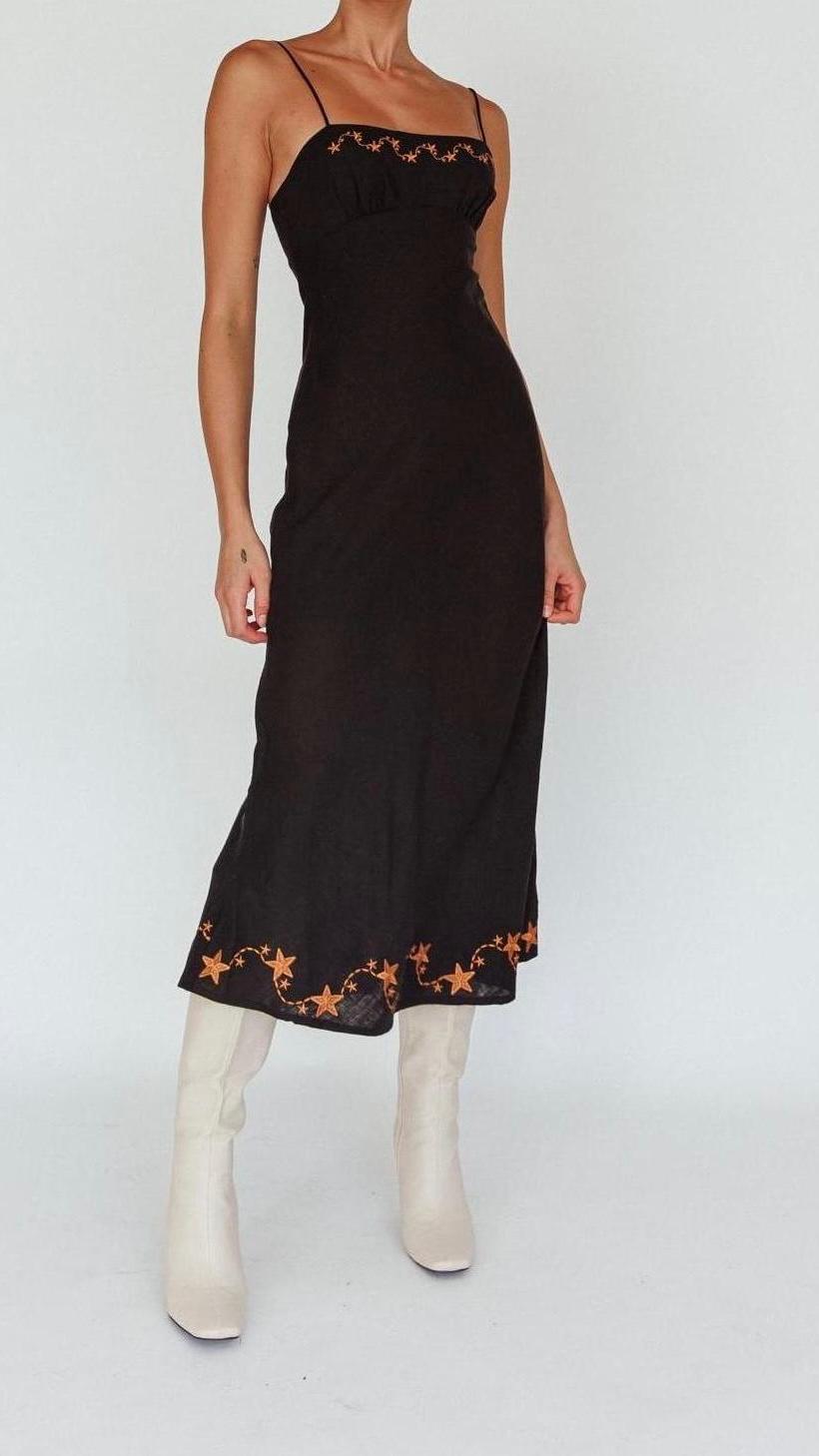Embroidered Midi Dress