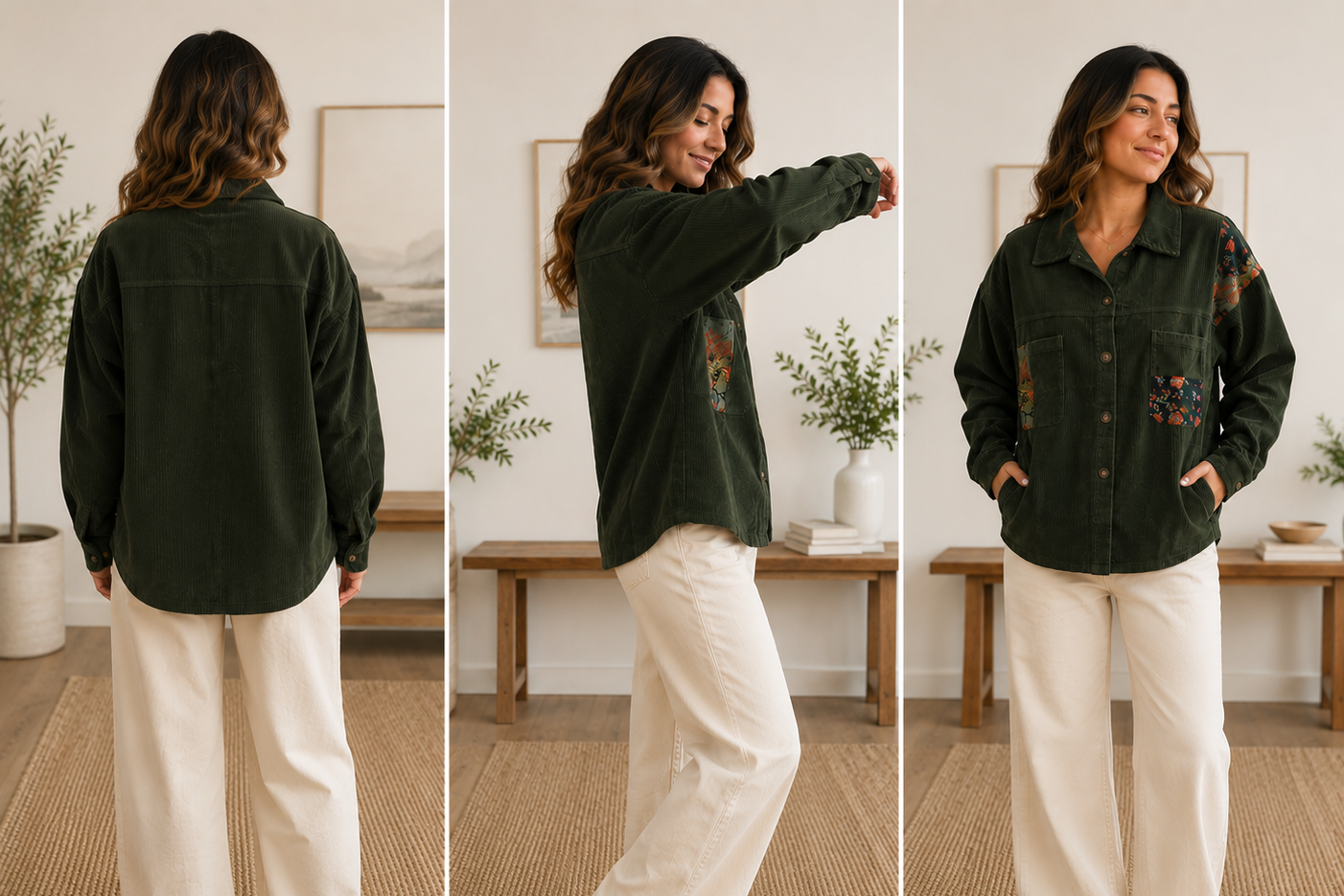 Forest Bloom Corduroy Shacket