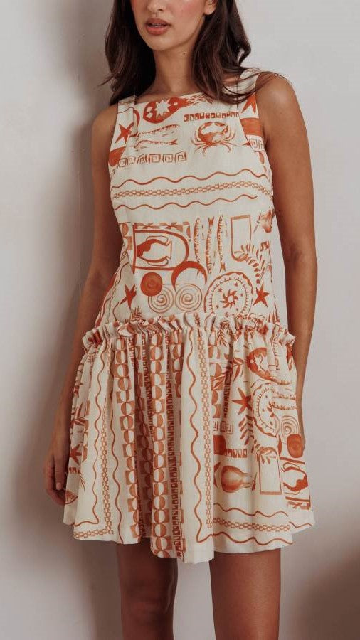 Coastal Chic Back-Tie Dress - Brown