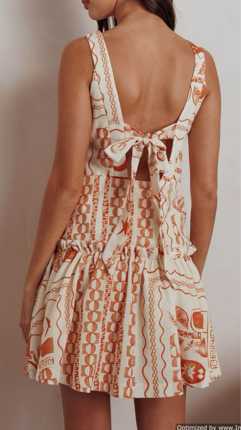 Coastal Chic Back-Tie Dress - Brown