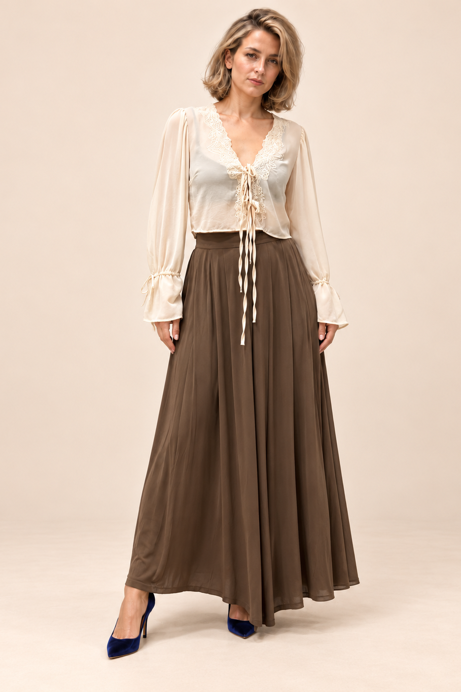 Amélie Lace Tie Blouse
