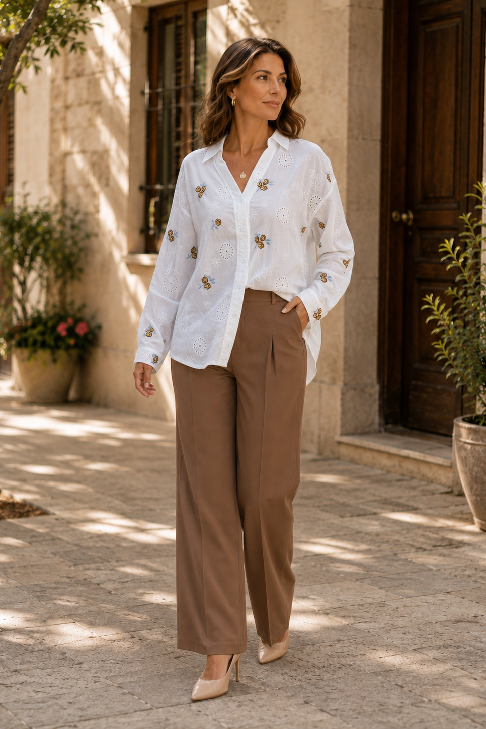 Garden Eyelet Embroidered Shirt - back view