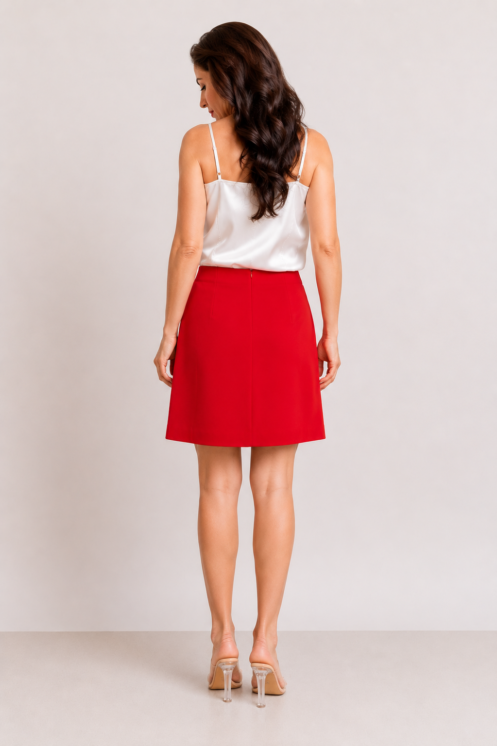 Red Utility Pocket Mini Skirt