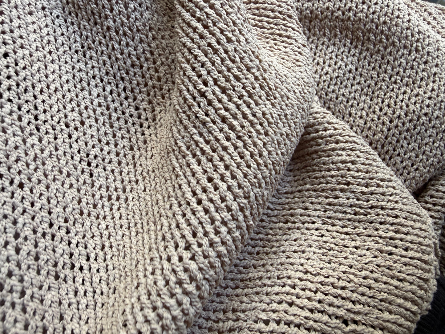 Beige Lightweight Knit Batwing Sleeve Top
