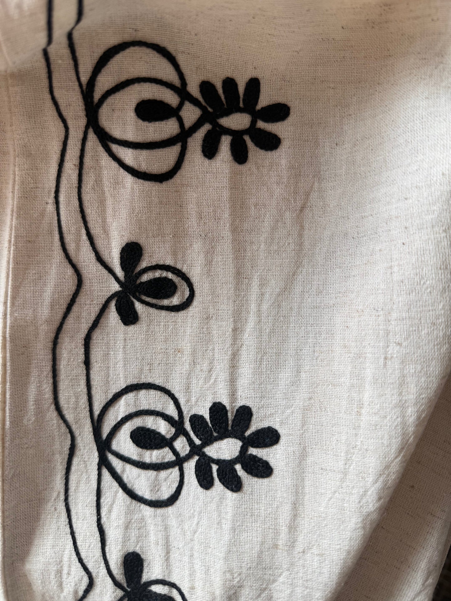 Monochrome Embroidered Wide Leg Pants