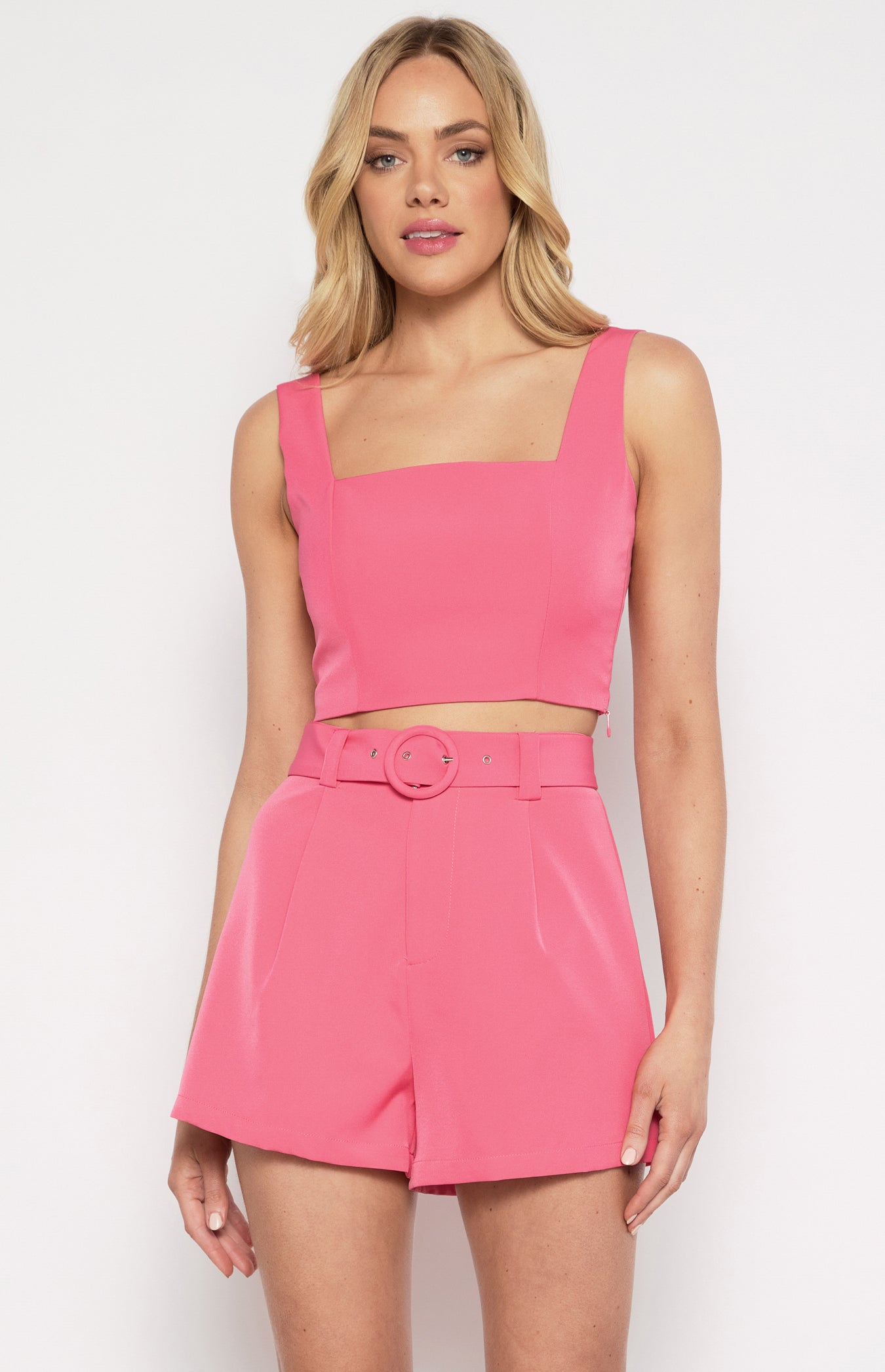 Dorsa Pink Crop Top