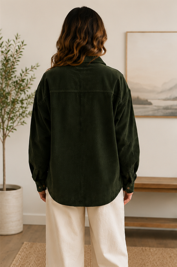 Forest Bloom Corduroy Shacket