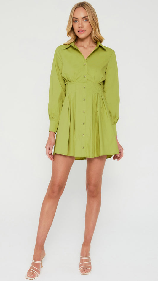 Avocado-green Mini Dress