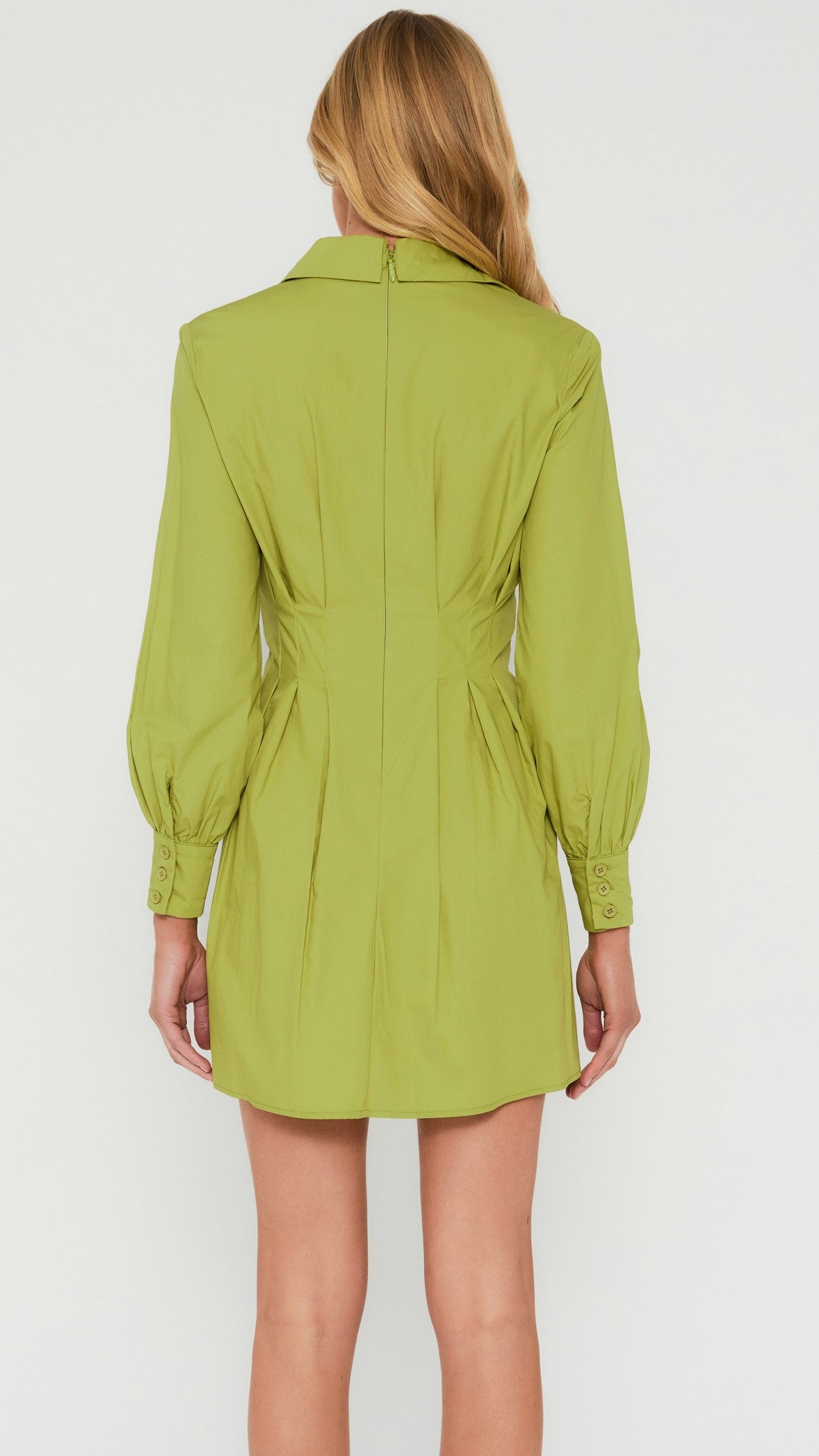 Avocado-green Mini Dress