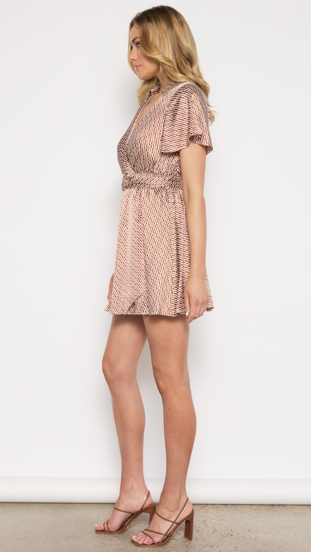 Geometric Print Wrap Dress