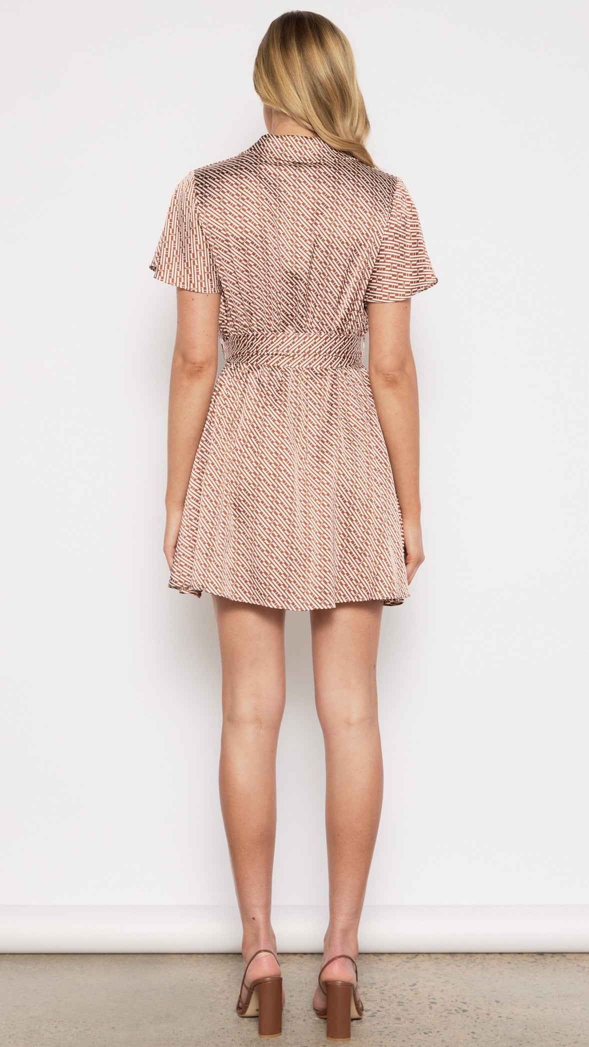 Geometric Print Wrap Dress