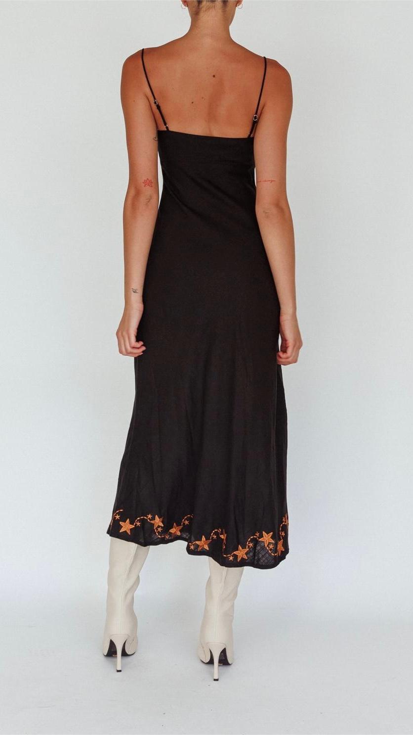 Embroidered Midi Dress