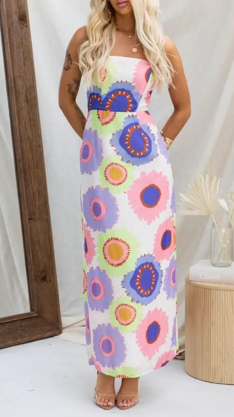 Vibrant Floral Maxi Dress Stapless