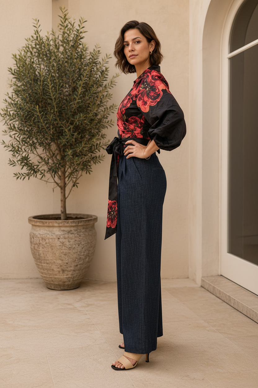 Shani Satin Wrap Top