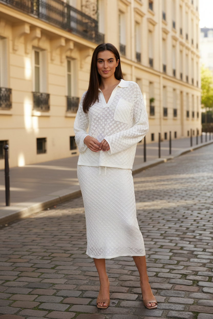 Front view - White/Ivory set