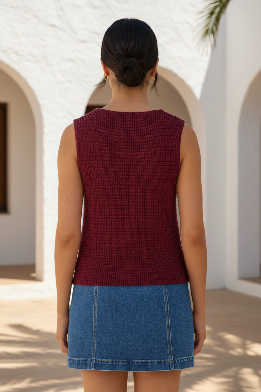 Merlot Vest - Back View
